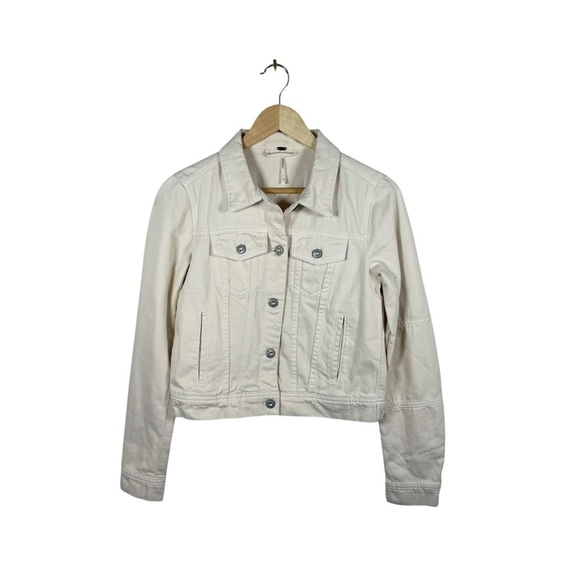 Free People Women’s We The Free Rumors Denim Jacket in Ivory Size XS - Picture 5 of 14